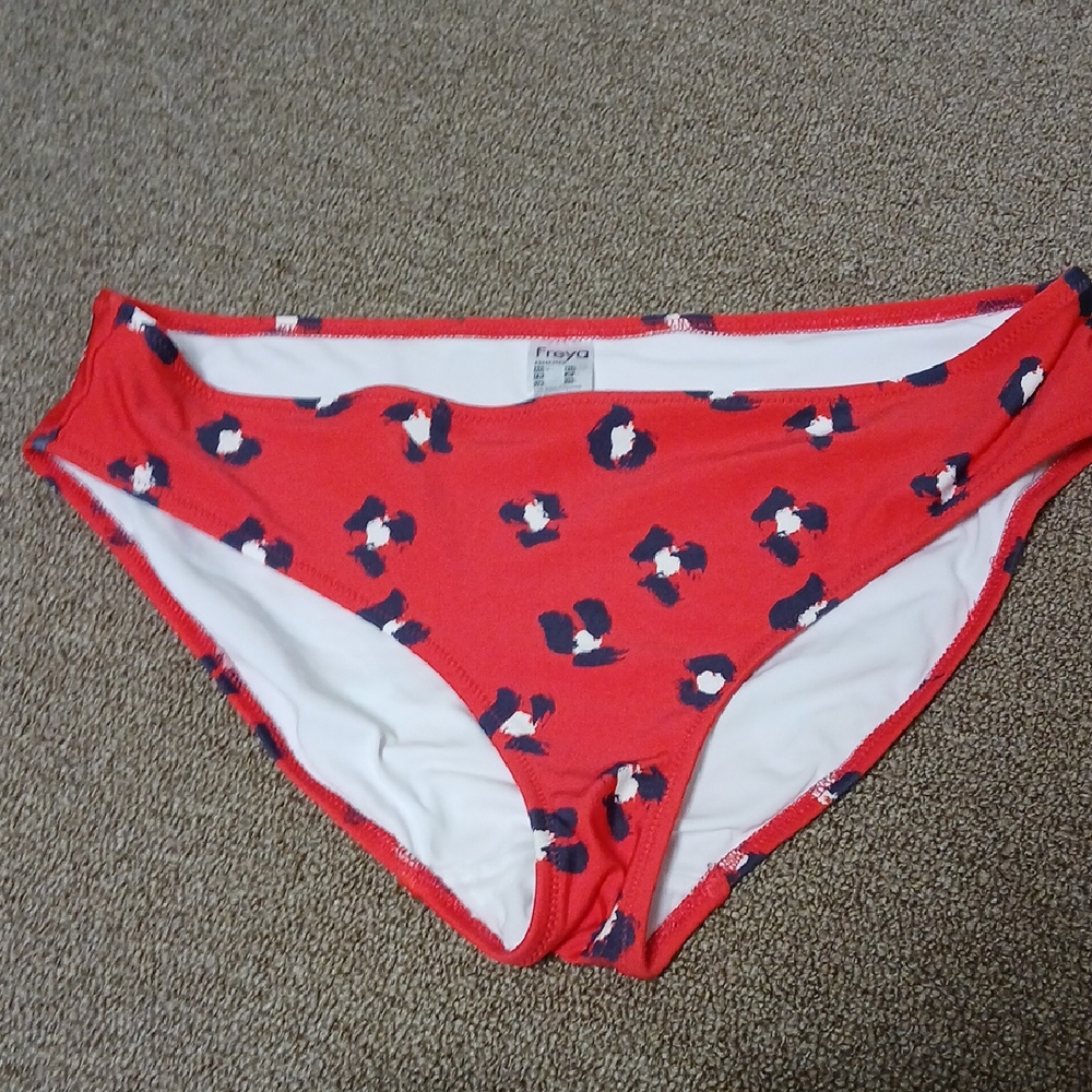 Freya Vibrant Red Patterned Bikini Bottoms